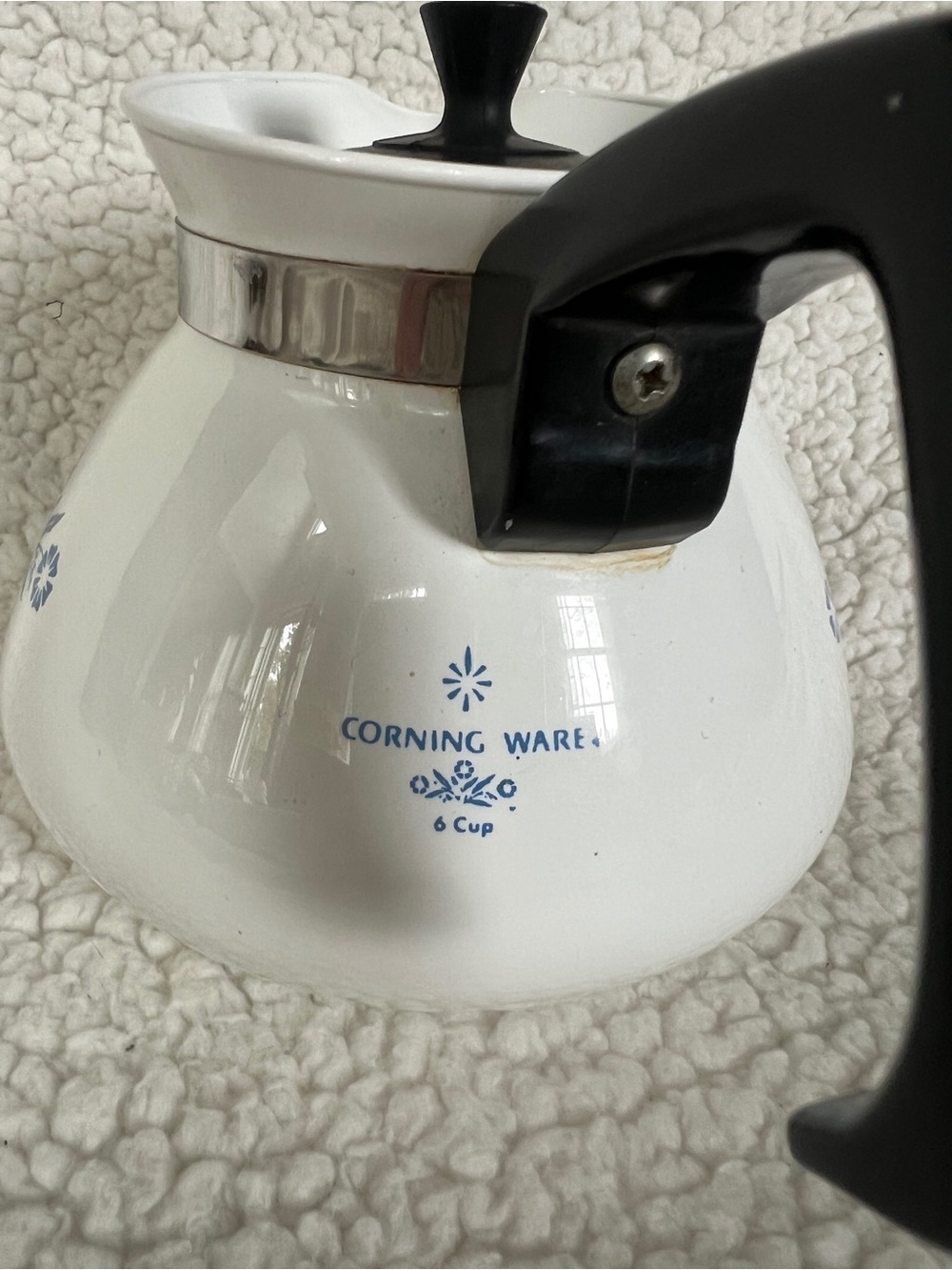 Vintage Corning Ware Blue Cornflower 6 Cup Tea Pot Kettle P-104 with Lid - Picture 7 of 14